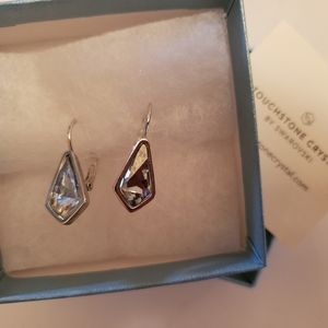 Touchstone Crystal Falling Ice Earrings NIB